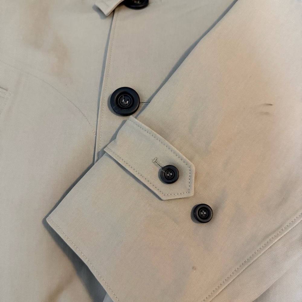 Burberry Beige Trench Coat with Striped Hem - Picture 3 of 16